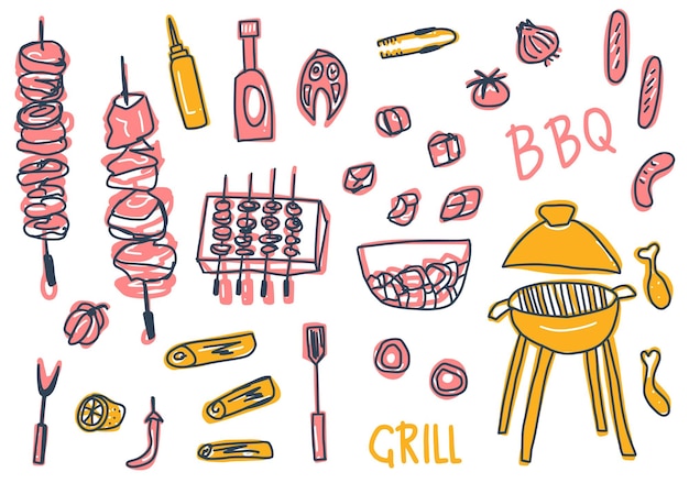 Barbecue composition with text Vector design