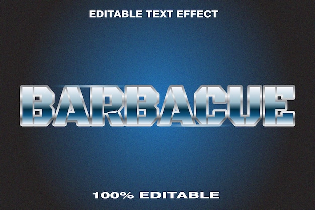 Barbecue Editable Text Effect 3D Emboss Cartoon Style