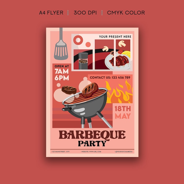 Vector barbecue feest flyer