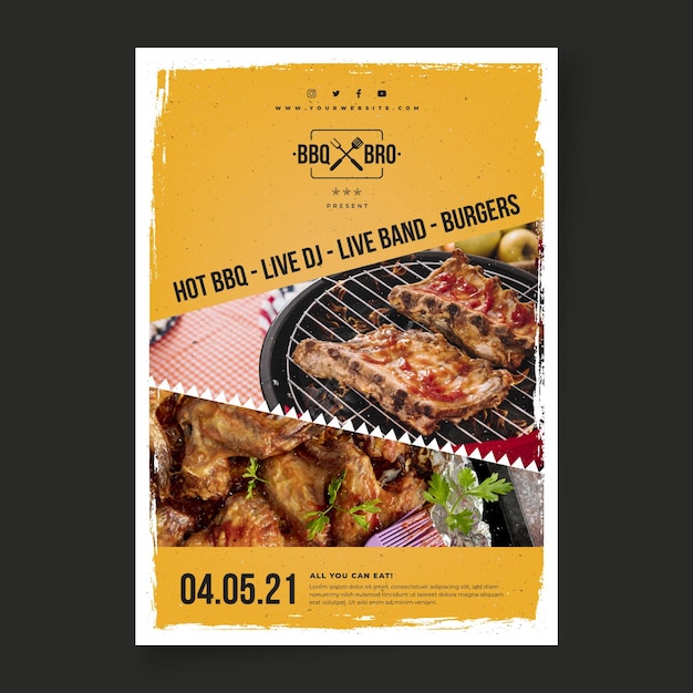 Barbecue flyer verticale sjabloon