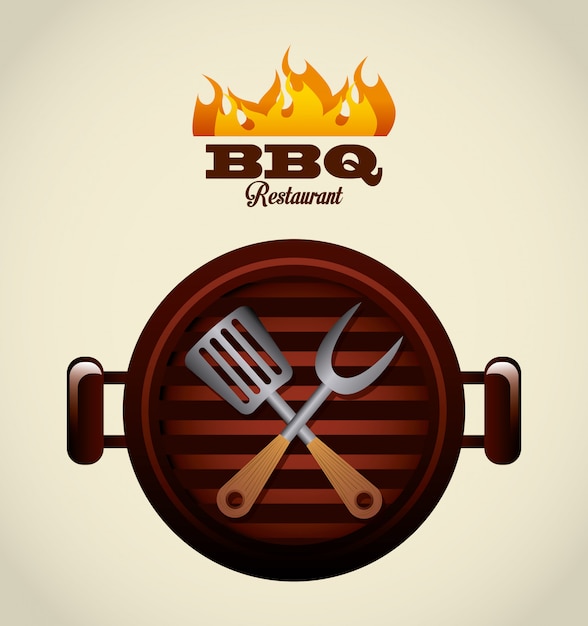 Vector barbecue food