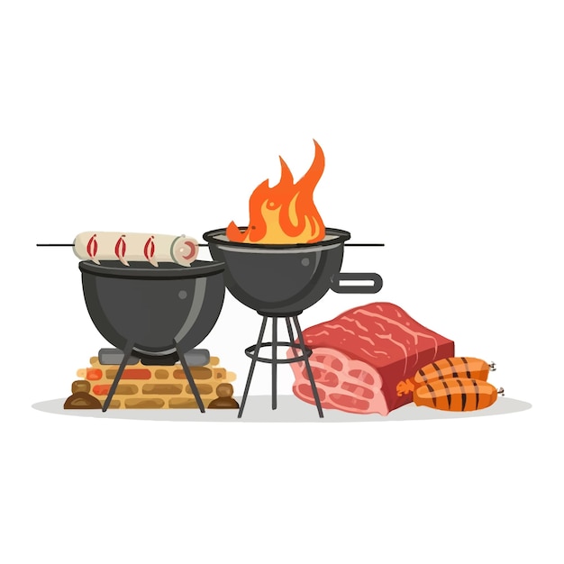 Barbecue grill design with details