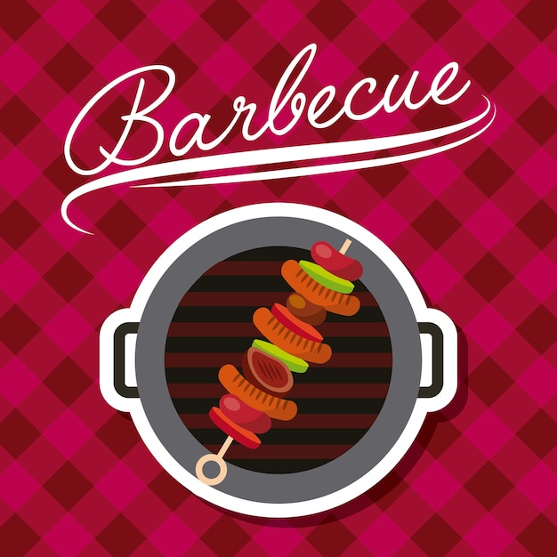 Vettore disegno della griglia del barbecue