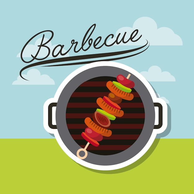 Vettore disegno della griglia del barbecue