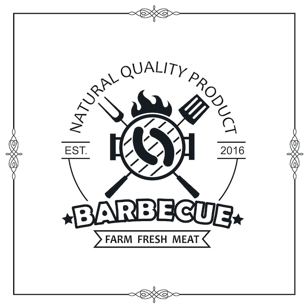 Vector barbecue grill emblem