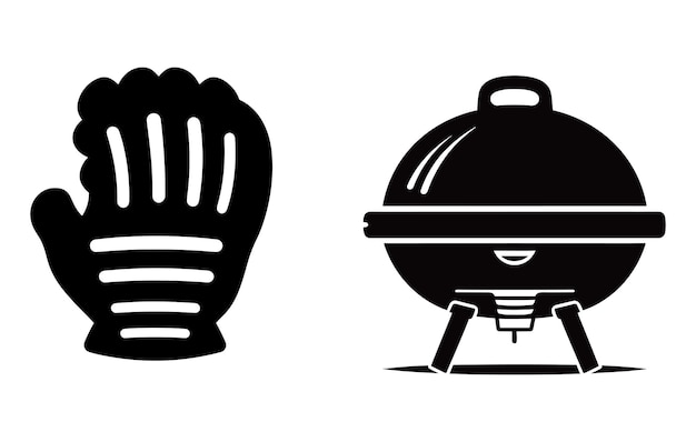 Barbecue Grill Flat illustratie Barbecue Grill Vector silhouet