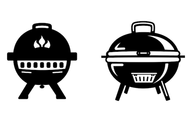 Barbecue Grill Flat illustration Barbecue Grill Vector silhouette