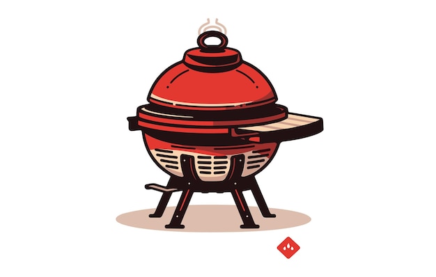 Barbecue Grill Flat illustration Barbecue Grill Vector silhouette