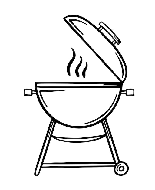 Barbecue grill handdrawn restaurants cooking doodle vector