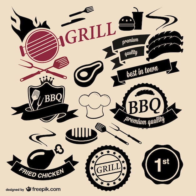 Barbecue grill house logos