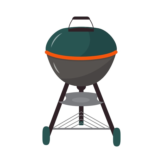 Barbecue grill houtskool ketel grill bbq-tool vector illustratie