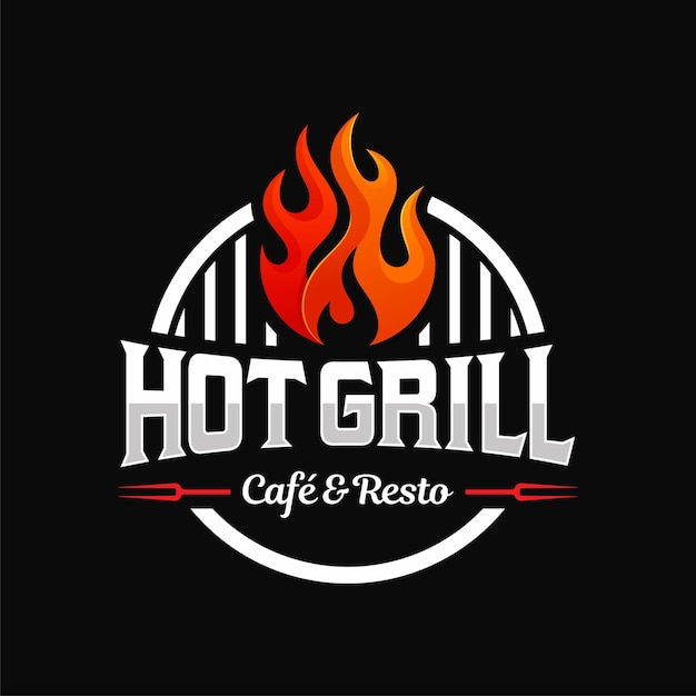 Vector barbecue grill logo