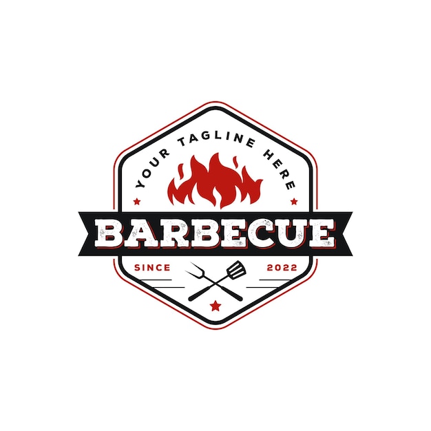 barbecue Grill Vintage logo ontwerp