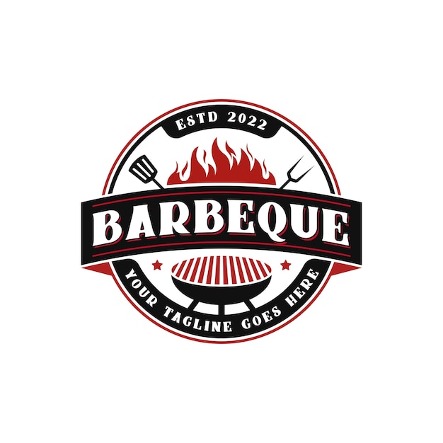 barbecue Grill Vintage logo ontwerp