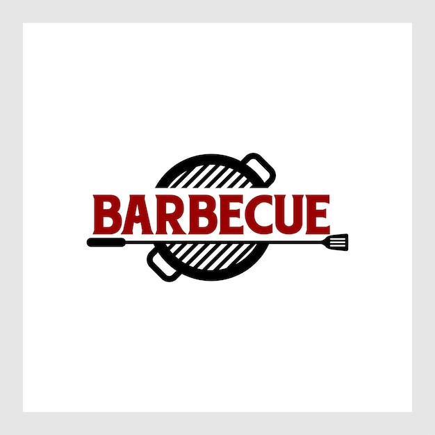 Barbecue handgeschreven letters logo, label, badge, teken, embleem. Vintage retro-stijl. geïsoleerd op b