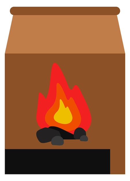 Barbecue houtskool zak kleur icoon Grill brandstof
