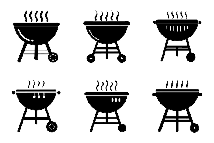Vector barbecue icon bundle set design in vector style