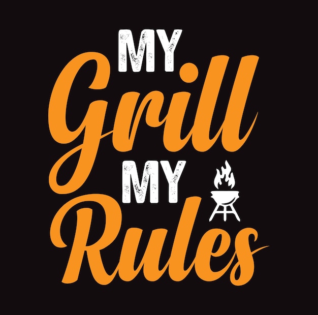 Barbecue lettering premium vector design