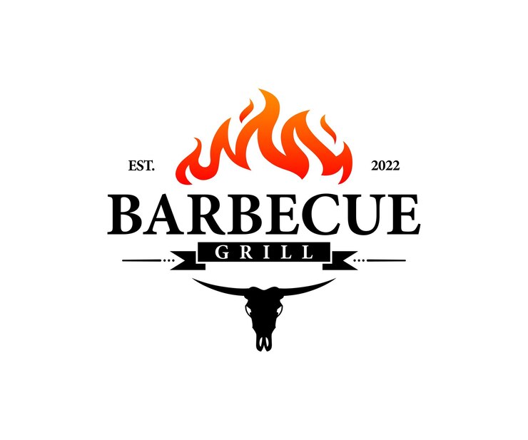 Vector バーベキュー・ロゴデザイン (retro bbq ロゴ ベクトル)