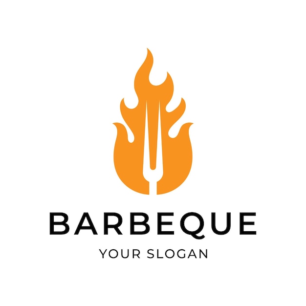 Illustrazione isolata del vettore del modello di progettazione del logo del barbecue