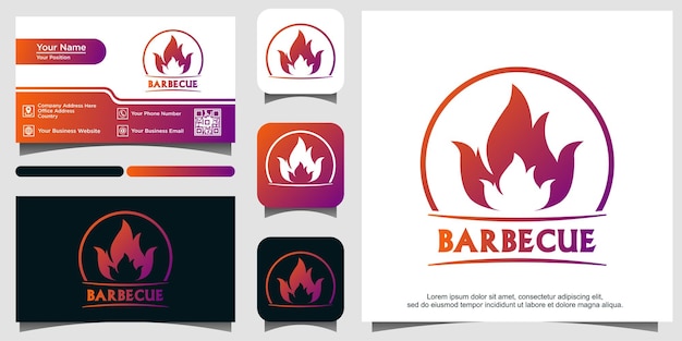 Modello di progettazione logo barbecue