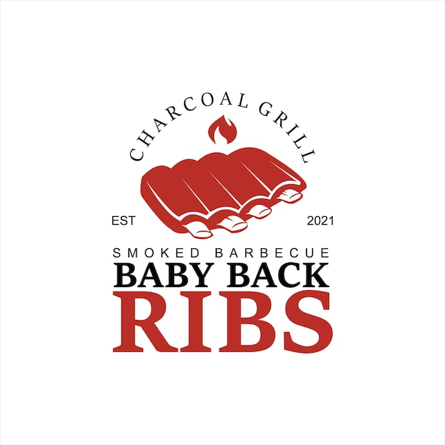 Barbecue logo ontwerp grill vector rookvlees