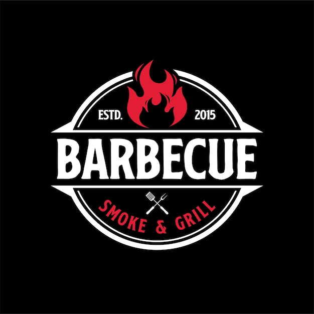 Barbecue Logo Ontwerpsjabloon Inspiratie Vectorillustratie