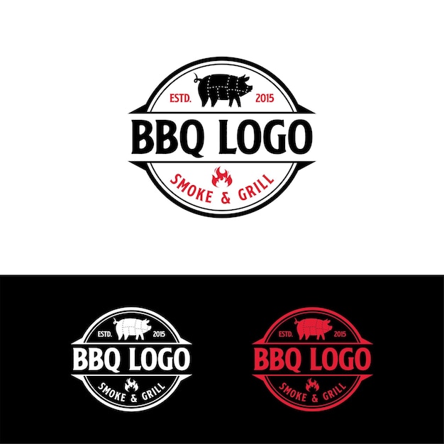 Barbecue logo ontwerpsjabloon inspiratie vectorillustratie