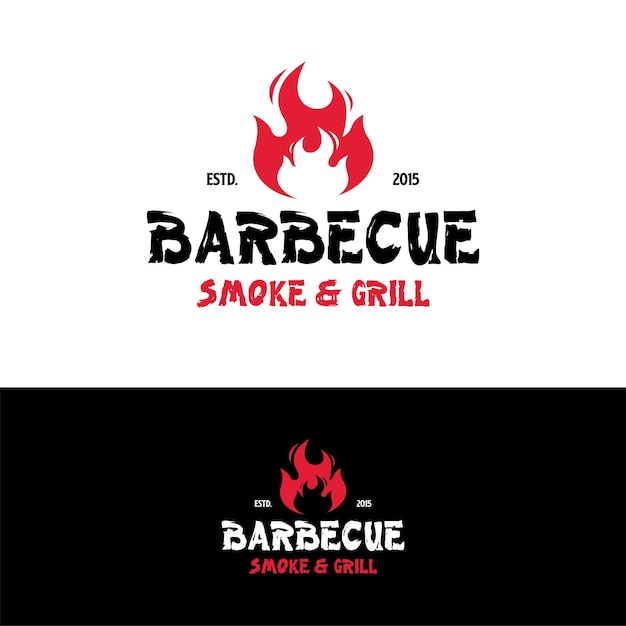 Barbecue Logo Ontwerpsjabloon Inspiratie Vectorillustratie