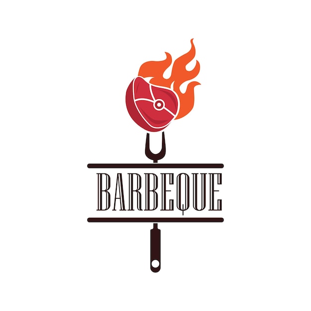 Barbecue logo sjabloon afbeelding ontwerp