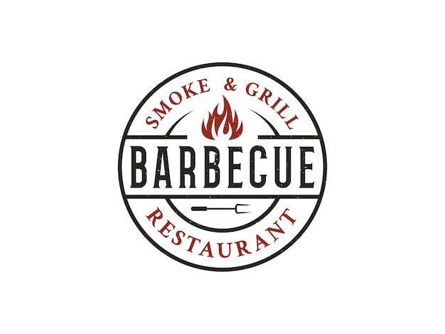 barbecue logo vector illustration bbq smoke grill logo template