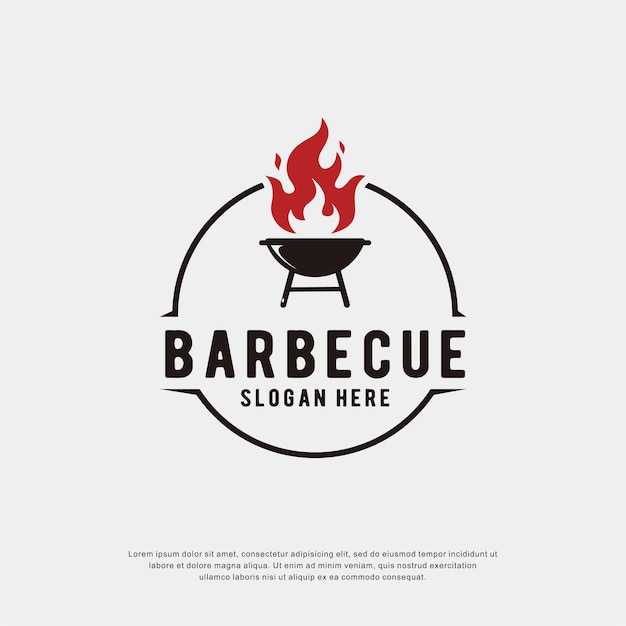 Barbecue logo with circle