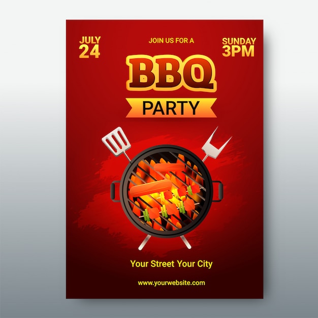 Barbecue menu card or invitation.