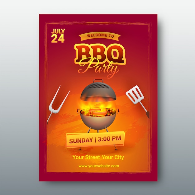 Vector barbecue menu card or invitation.