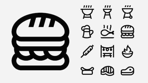 Barbecue Outline Icons