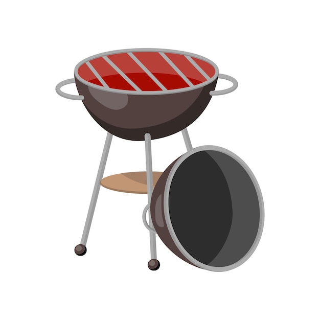 Vector barbecue party grill cartoon vector illustration on a white background