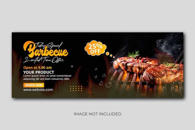 Barbecue party social media banner template