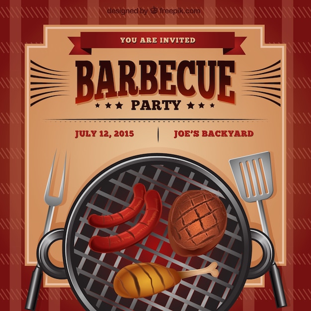 Vector barbecue party