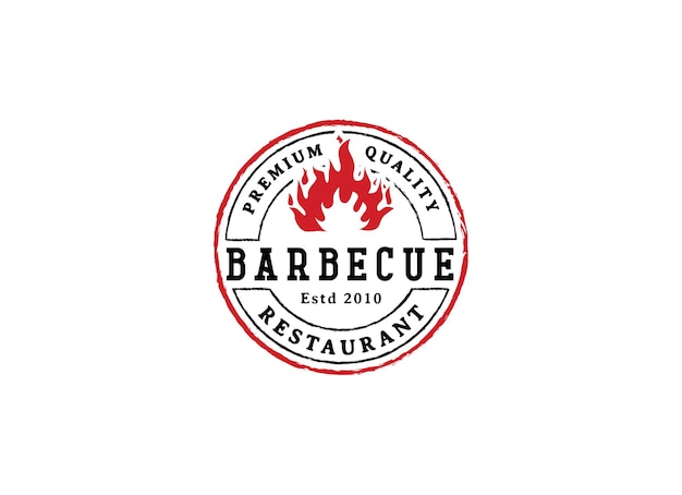 Barbecue point logo restaurant Grill rustic and bar vector logo