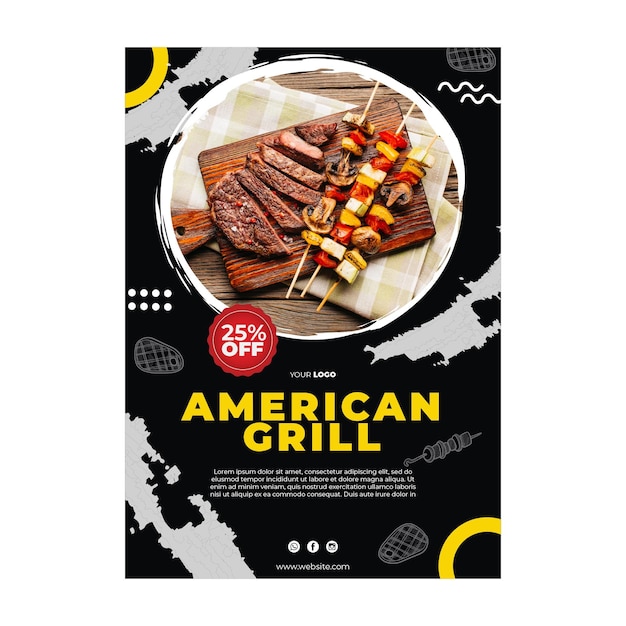 Barbecue poster sjabloon