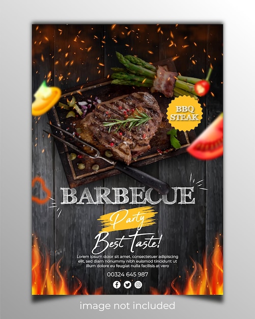 Vettore progettazione del modello del manifesto del barbecue