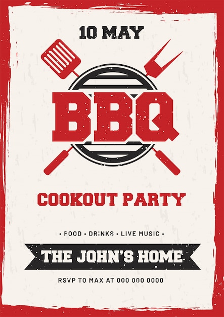 Vector barbecue poster