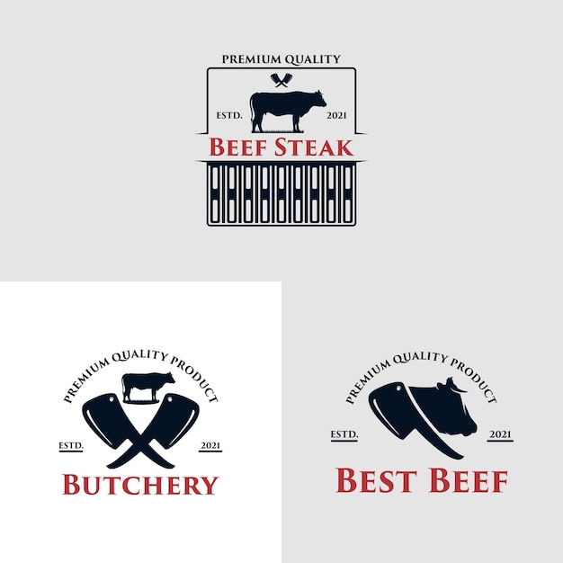 Barbecue restaurant logo concept with a pork Premium Vector