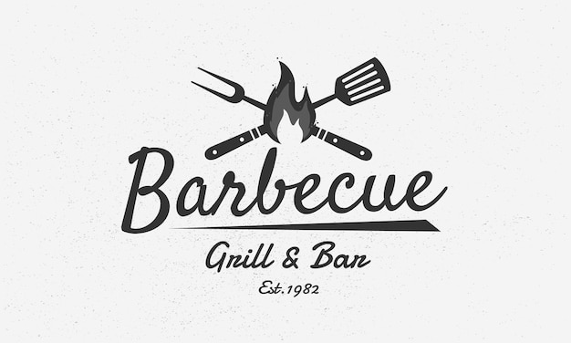 Barbecue restaurant vintage logo concept