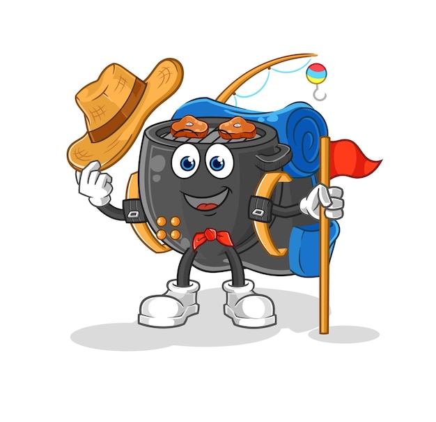 Barbecue scout vector cartoon character