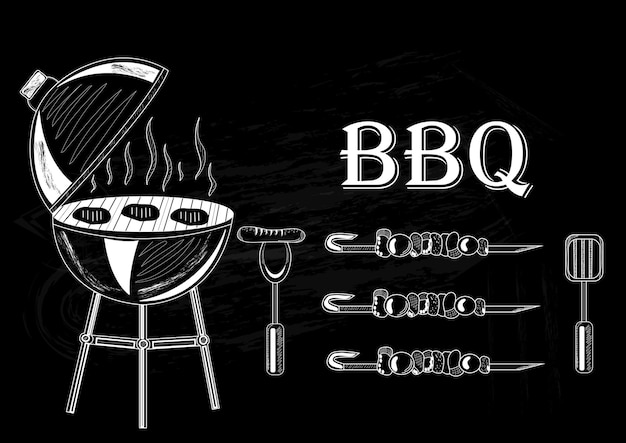 Vettore set barbecue per il tuo design