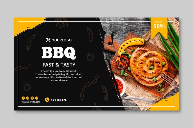 Vector barbecue sjabloon voor spandoek