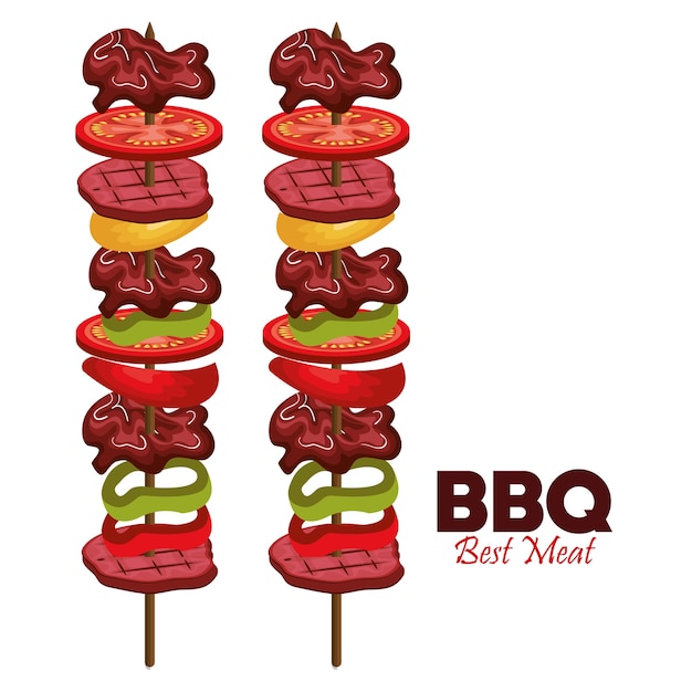 barbecue time best meat vector illustration design