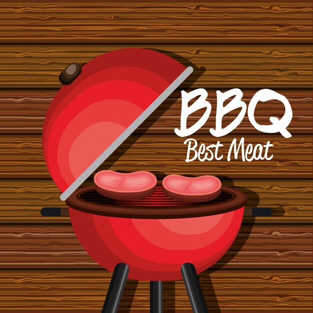 barbecue vlees beste vector illustratie ontwerp