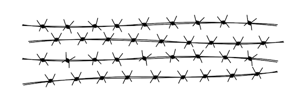 Barbed wire elements. protect fence concept.